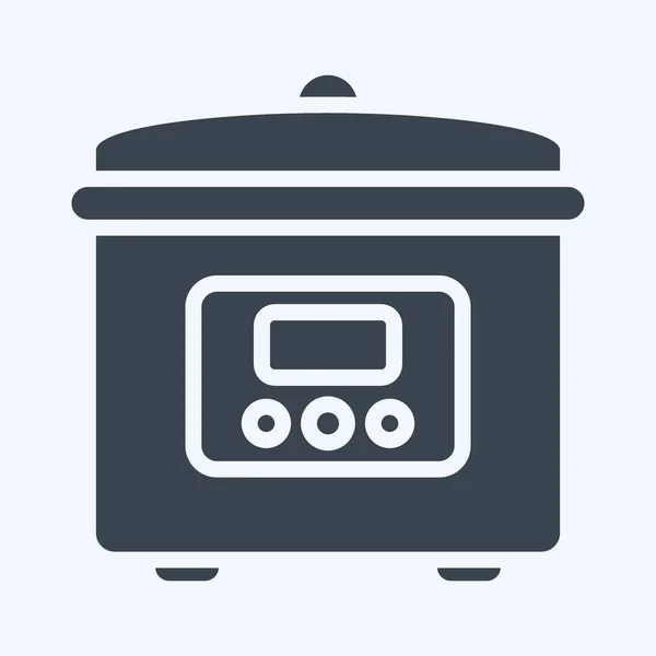 Icon Rice Cooker Suitable Kitchen Appliances Symbol Glyph Style Simple — Stockvektor