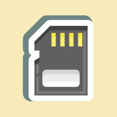 Sticker Memory Card. suitable for Computer Components symbol. simple design editable. design template vector. simple illustration