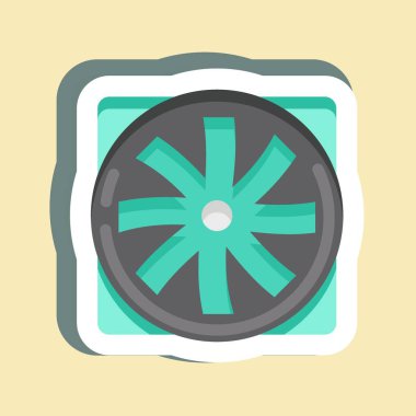 Sticker Fan. suitable for Computer Components symbol. simple design editable. design template vector. simple illustration