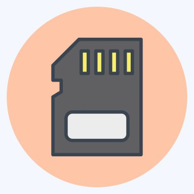 Icon Memory Card. suitable for Computer Components symbol. color mate style. simple design editable. design template vector. simple illustration
