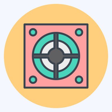 Icon Power Supply. suitable for Computer Components symbol. color mate style. simple design editable. design template vector. simple illustration