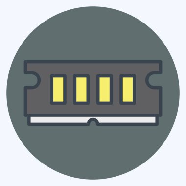 Icon RAM. suitable for Computer Components symbol. color mate style. simple design editable. design template vector. simple illustration