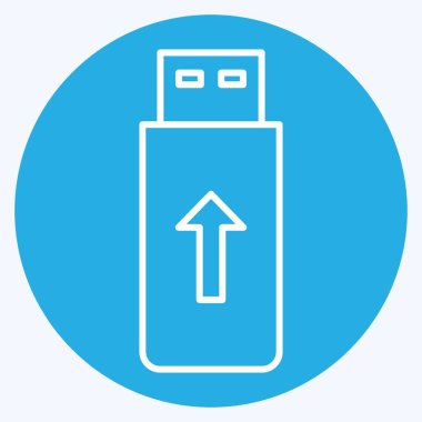 Icon Flashdisk. suitable for Computer Components symbol. blue eyes style. simple design editable. design template vector. simple illustration