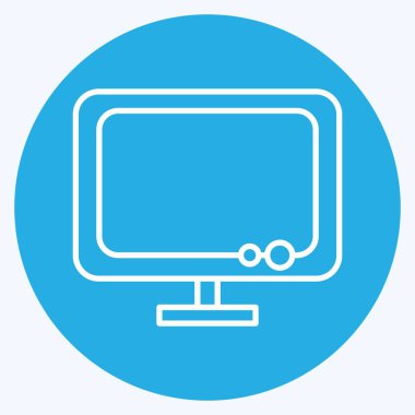 Icon Monitor. suitable for Computer Components symbol. blue eyes style. simple design editable. design template vector. simple illustration