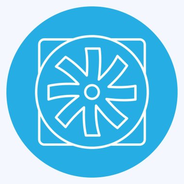 Icon Fan. suitable for Computer Components symbol. blue eyes style. simple design editable. design template vector. simple illustration