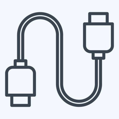 Icon Cable. suitable for Computer Components symbol. line style. simple design editable. design template vector. simple illustration