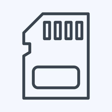 Icon Memory Card. suitable for Computer Components symbol. line style. simple design editable. design template vector. simple illustration