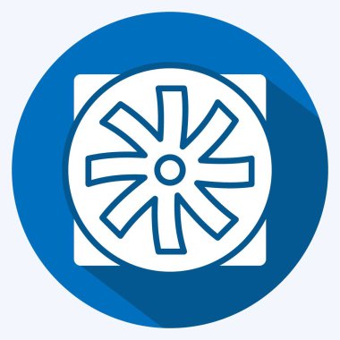 Icon Fan. suitable for Computer Components symbol. long shadow style. simple design editable. design template vector. simple illustration