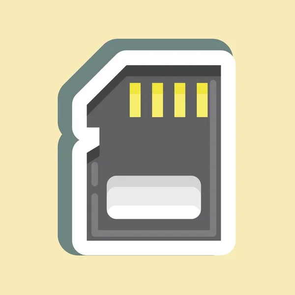 Sticker Memory Card Suitable Computer Components Symbol Simple Design Editable — Stock Vector