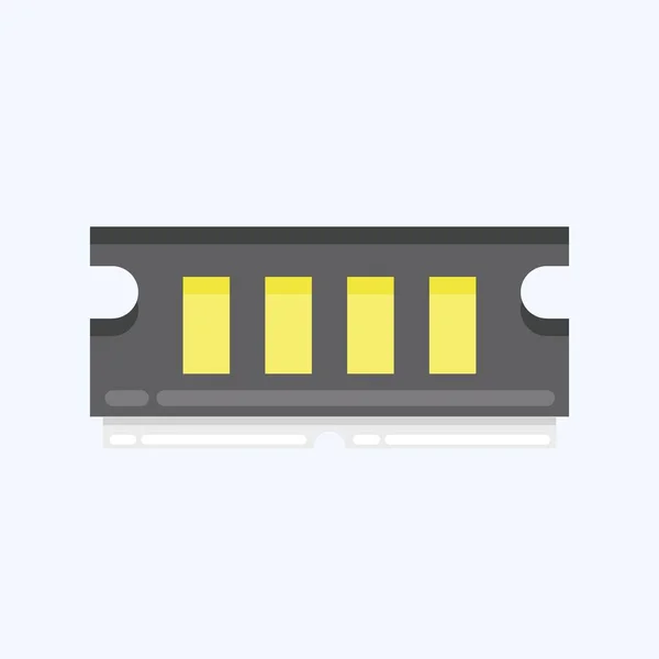 Icon Ram Suitable Computer Components Symbol Flat Style Simple Design — Stockvector