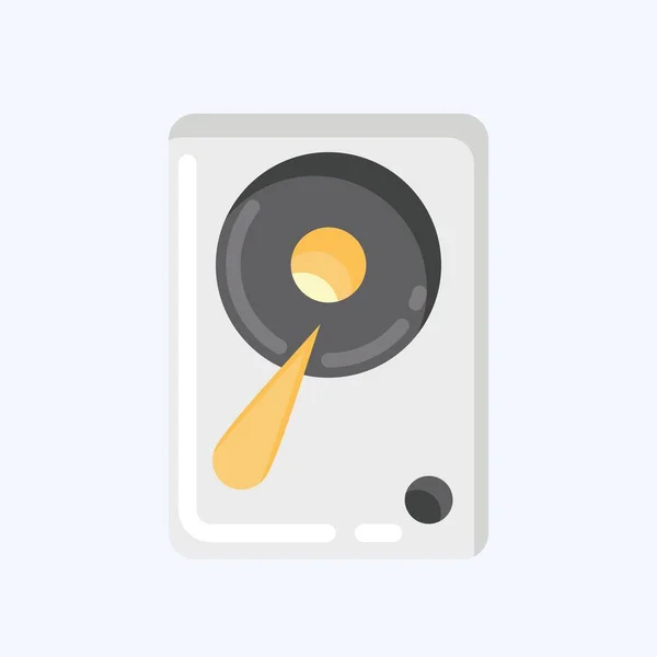 Icon Hardisk Suitable Computer Components Symbol Flat Style Simple Design — Stok Vektör