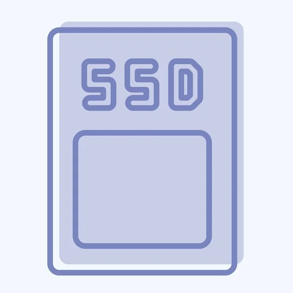 Іконка Ssd Підходить Символу Комп Ютерних Компонентів Два Тони Стилю — стоковий вектор