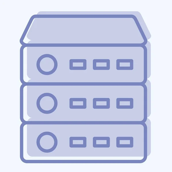 Icon Server Suitable Computer Components Symbol Two Tone Style Simple — Vetor de Stock