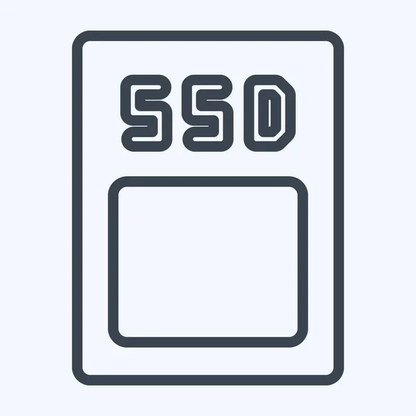 Icon Ssd Suitable Computer Components Symbol Line Style Simple Design — Archivo Imágenes Vectoriales