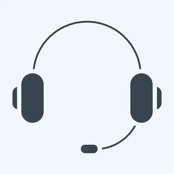 Icon Headphone Suitable Computer Components Symbol Glyph Style Simple Design — Image vectorielle