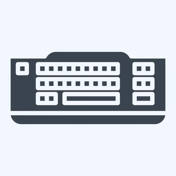 Icon Keyboard Suitable Computer Components Symbol Glyph Style Simple Design — Vetor de Stock