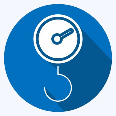 Icon Luggage Scales. suitable for education symbol. long shadow style. simple design editable. design template vector. simple illustration