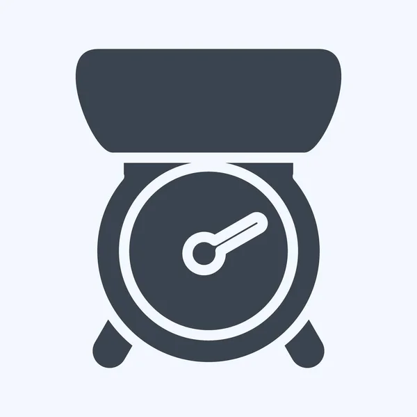 Icon Kitchen Scales Suitable Education Symbol Glyph Style Simple Design — Vector de stock