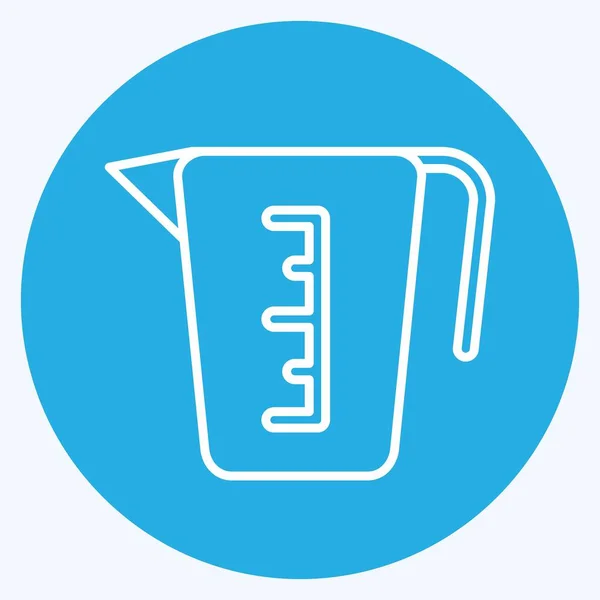 Icon Measuring Cup Suitable Education Symbol Blue Eyes Style Simple — Stok Vektör