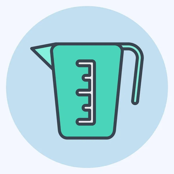 Icon Measuring Cup Suitable Education Symbol Color Mate Style Simple — Archivo Imágenes Vectoriales