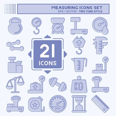 Icon Set Measuring. suitable for education symbol. two tone style. simple design editable. design template vector. simple illustration