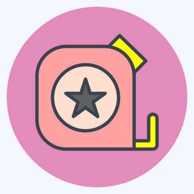 Icon Tape Measure. suitable for education symbol. color mate style. simple design editable. design template vector. simple illustration