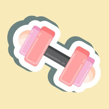 Sticker Barbell. suitable for education symbol. simple design editable. design template vector. simple illustration