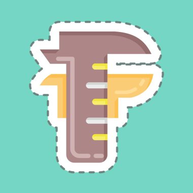 Sticker line cut Caliper. suitable for education symbol. simple design editable. design template vector. simple illustration