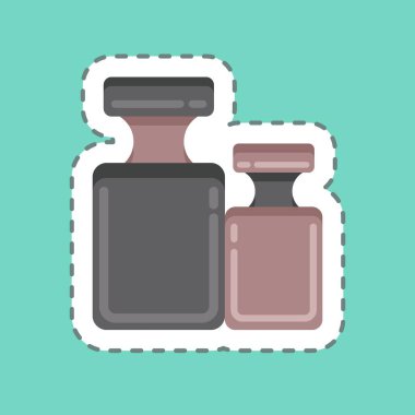 Sticker line cut Calibration Weight. suitable for education symbol. simple design editable. design template vector. simple illustration