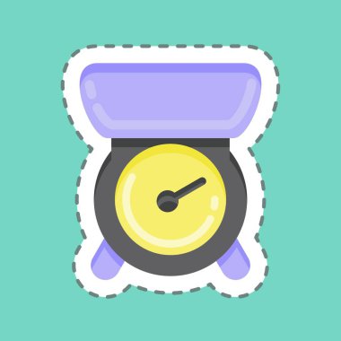 Sticker line cut Kitchen Scales. suitable for education symbol. simple design editable. design template vector. simple illustration