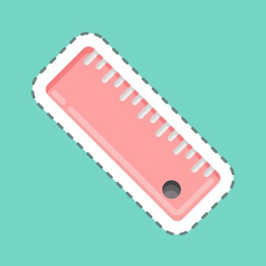 Sticker line cut Ruler. suitable for education symbol. simple design editable. design template vector. simple illustration