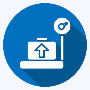 Icon Airport Scales. suitable for education symbol. long shadow style. simple design editable. design template vector. simple illustration
