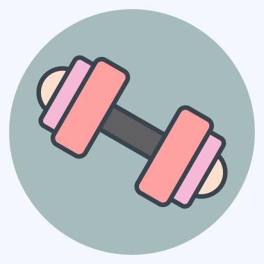 Icon Barbell. suitable for education symbol. color mate style. simple design editable. design template vector. simple illustration