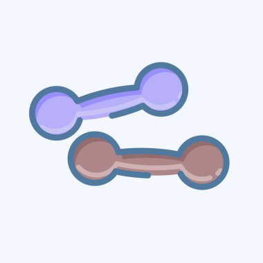 Icon Dumbbells. suitable for education symbol. doodle style. simple design editable. design template vector. simple illustration