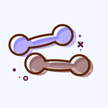 Icon Dumbbells. suitable for education symbol. MBE style. simple design editable. design template vector. simple illustration