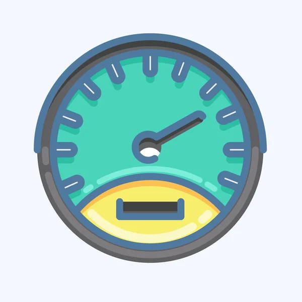 Icon Speedometer Suitable Education Symbol Doodle Style Simple Design Editable — Image vectorielle