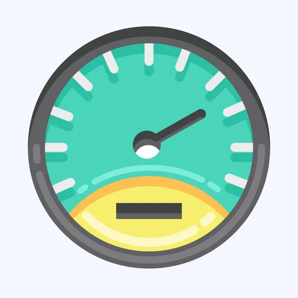 Icon Speedometer Suitable Education Symbol Flat Style Simple Design Editable — Διανυσματικό Αρχείο