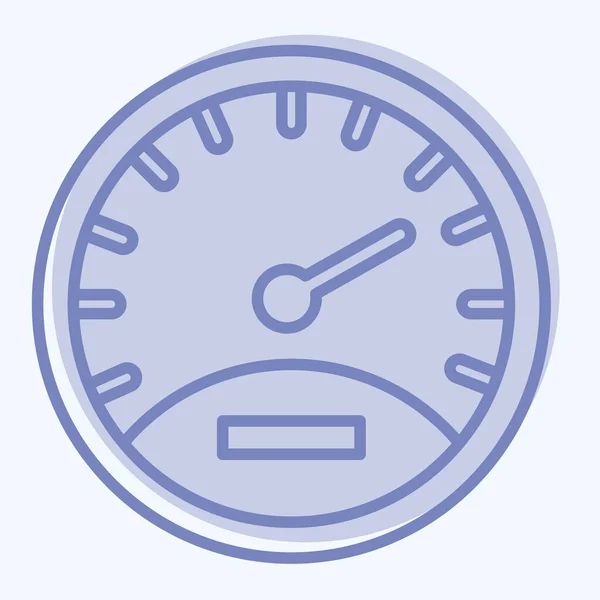 Icon Speedometer Suitable Education Symbol Two Tone Style Simple Design — Archivo Imágenes Vectoriales