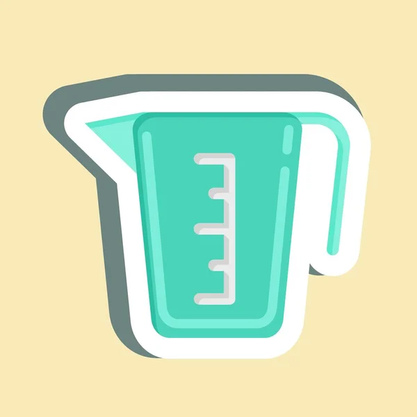 Sticker Measuring Cup Suitable Education Symbol Simple Design Editable Design — Stok Vektör