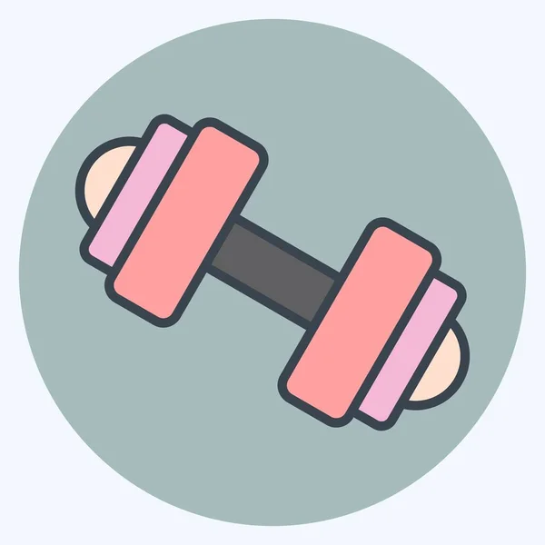 Icon Barbell Suitable Education Symbol Color Mate Style Simple Design — Stok Vektör