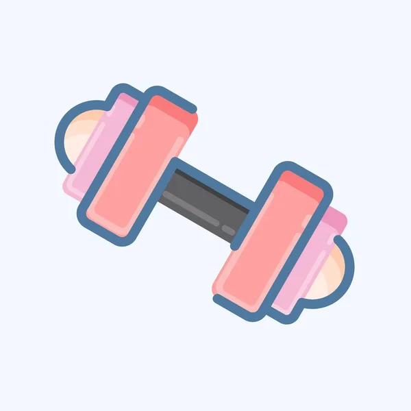 Icon Barbell Suitable Education Symbol Doodle Style Simple Design Editable — Image vectorielle