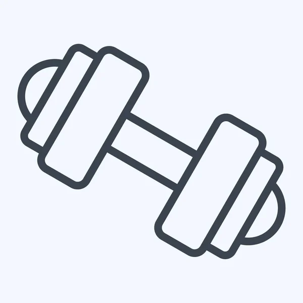 Icon Barbell Suitable Education Symbol Line Style Simple Design Editable — Vetor de Stock