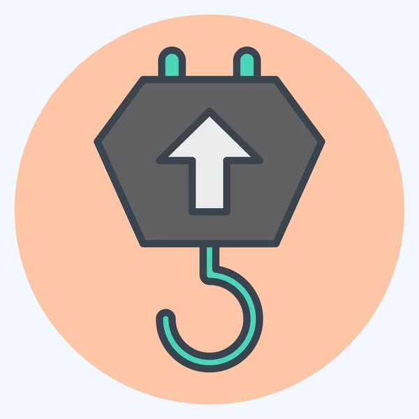Icon Crane Hook Suitable Education Symbol Color Mate Style Simple — Vetor de Stock