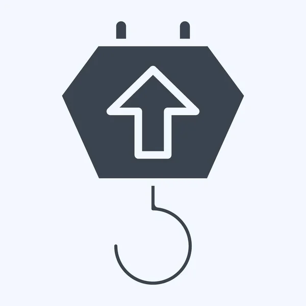 Icon Crane Hook Suitable Education Symbol Glyph Style Simple Design — ストックベクタ