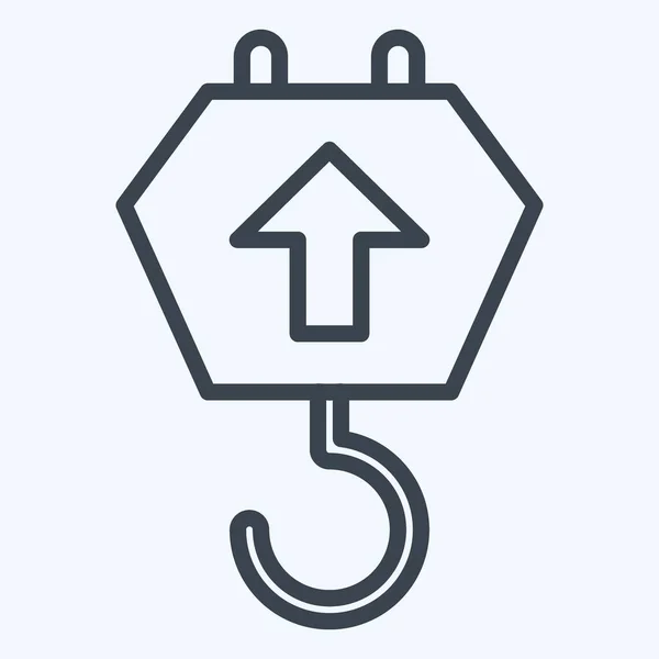 Icon Crane Hook Suitable Education Symbol Line Style Simple Design — Stockvektor