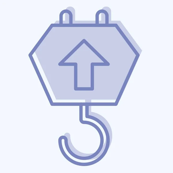 Icon Crane Hook Suitable Education Symbol Two Tone Style Simple — Vetor de Stock