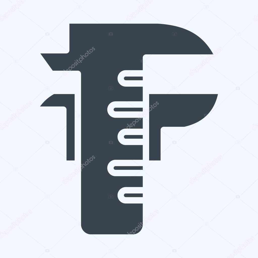 Icon Caliper. suitable for education symbol. glyph style. simple design editable. design template vector. simple illustration