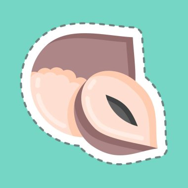 Sticker line cut Hazelnut. suitable for Nuts symbol. simple design editable. design template vector. simple illustration
