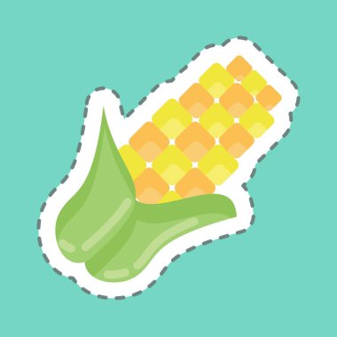 Sticker line cut Corn. suitable for Nuts symbol. simple design editable. design template vector. simple illustration
