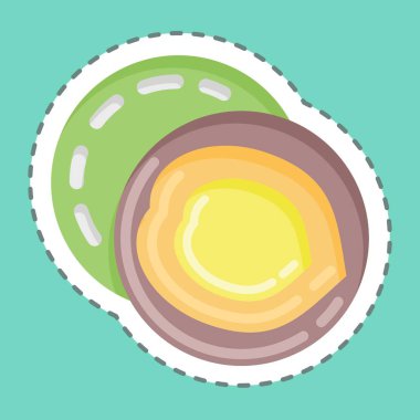 Sticker line cut Black Walnut. suitable for Nuts symbol. simple design editable. design template vector. simple illustration